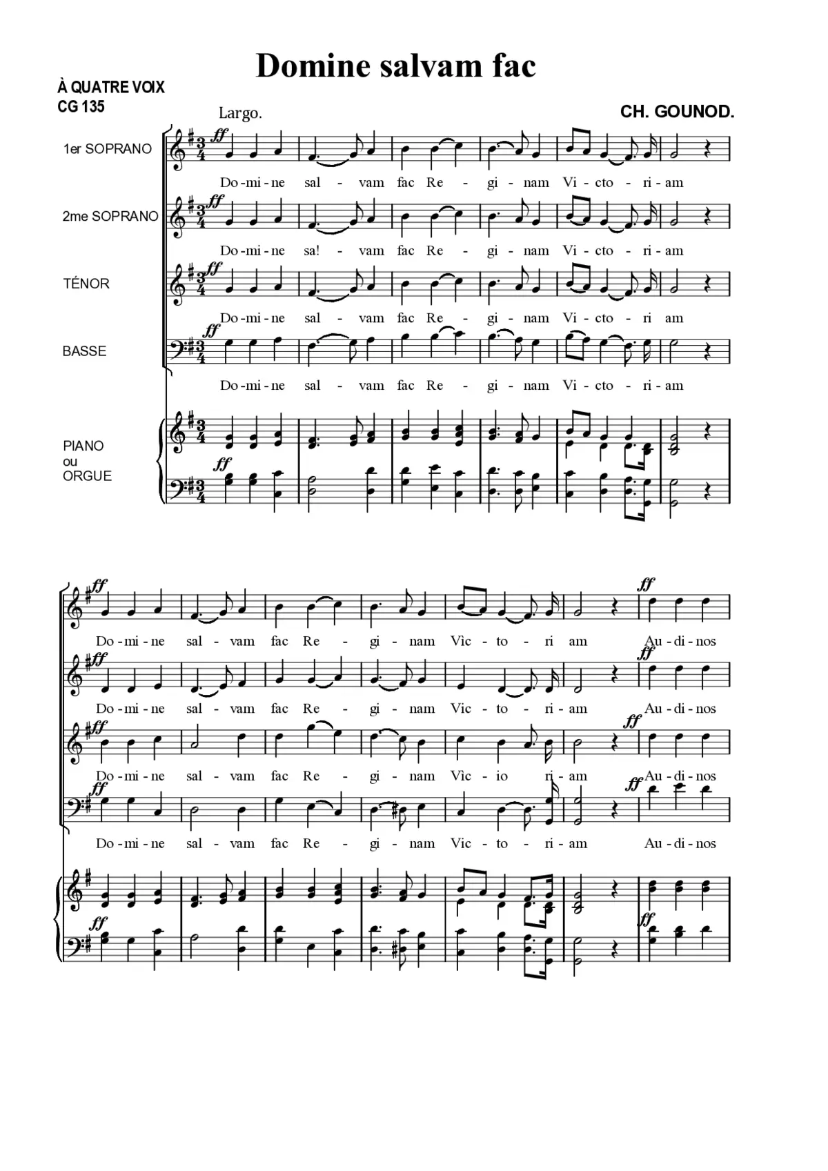 Domine salvam fac Reginam Victoriam, CG 135 - Page 1