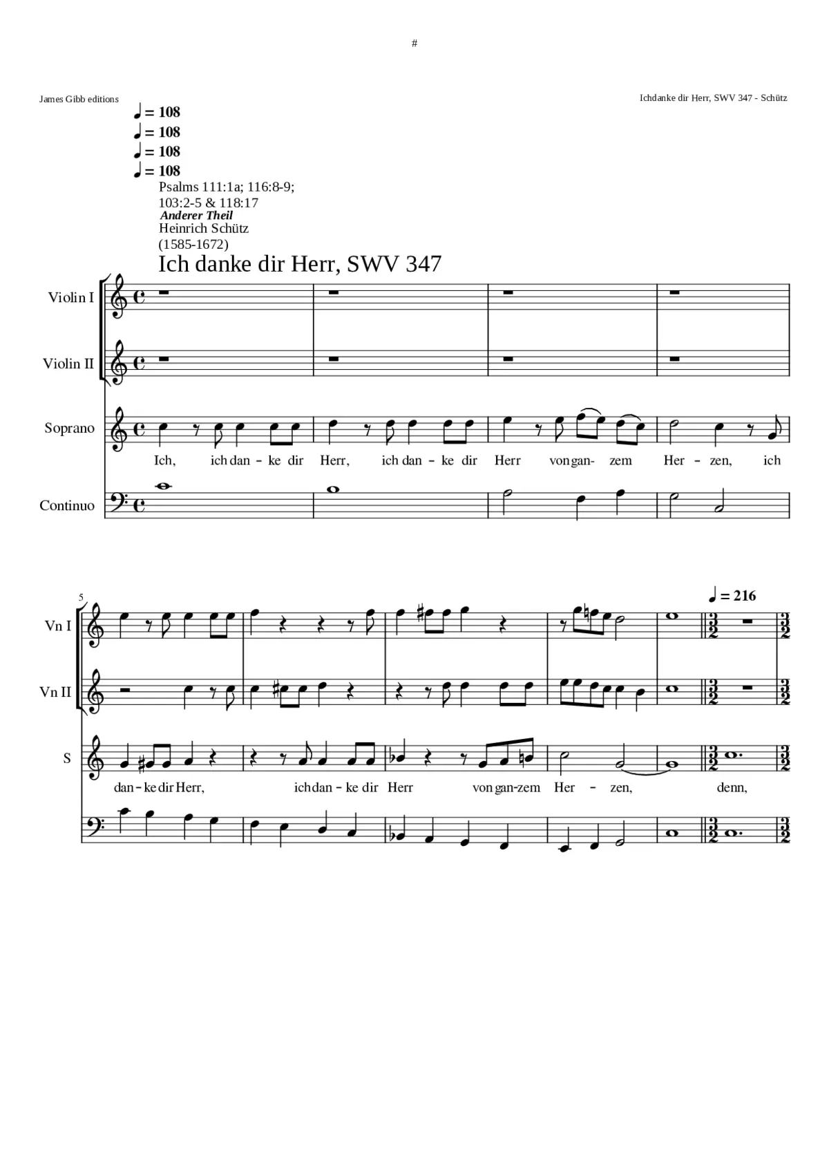 Ich danke dir Herr SWV 347 - Page 1