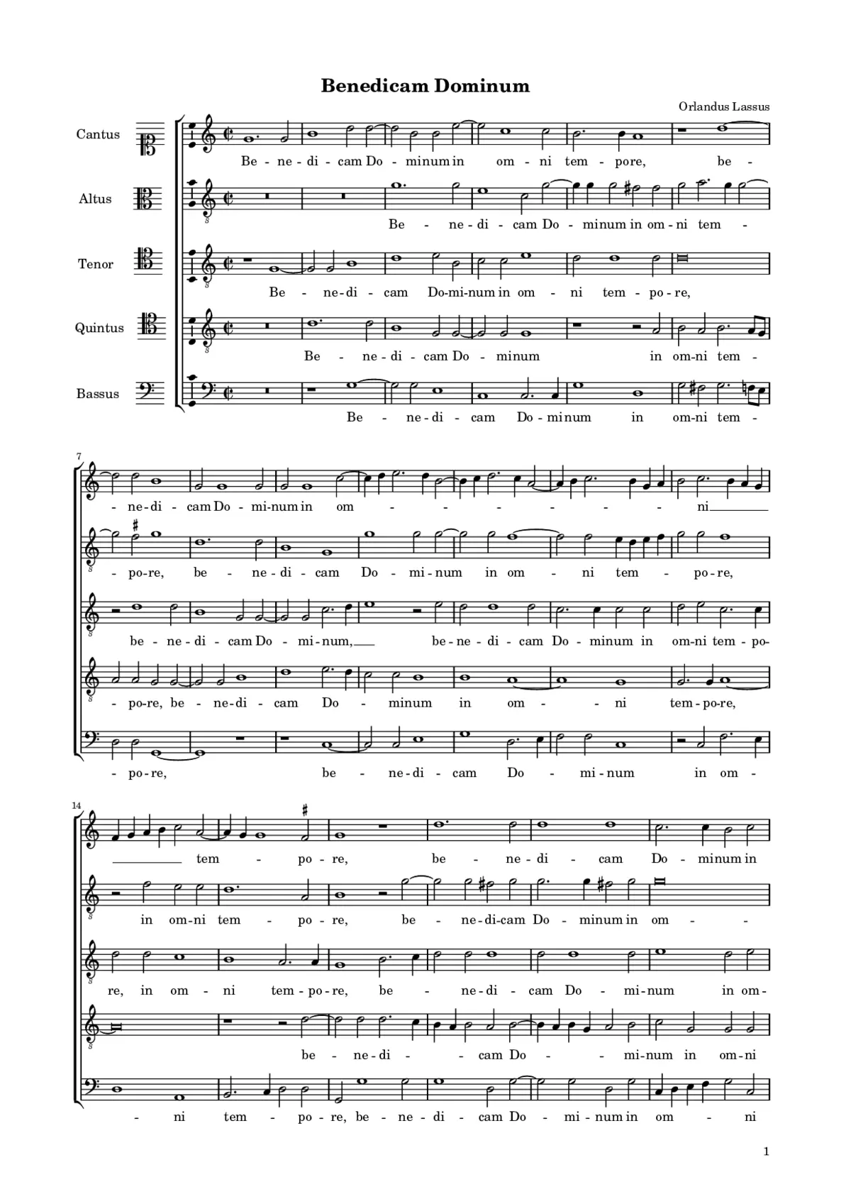 Benedicam Dominum a 5 - Page 1