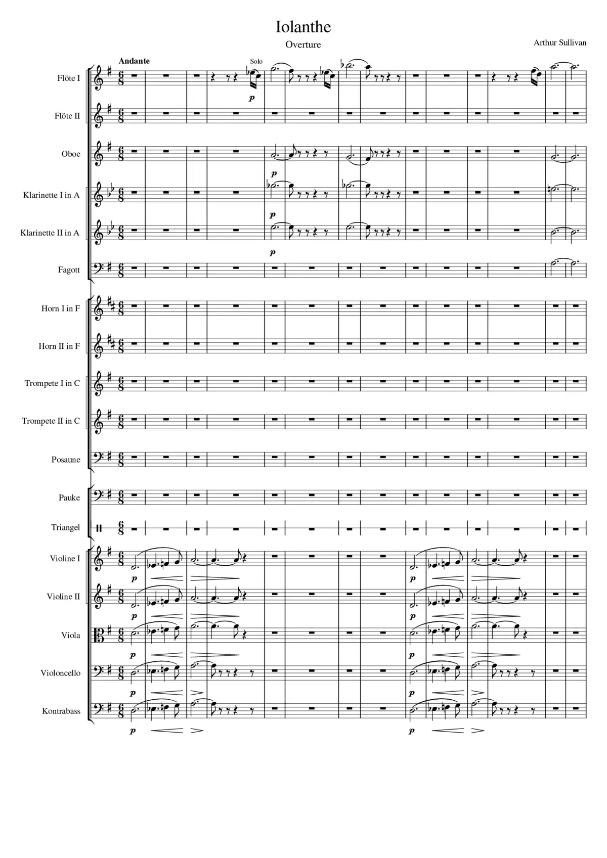Arthur Sullivan: Iolanthe-Overture - Page 1