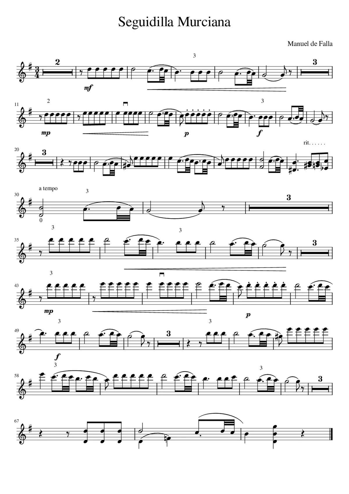 Seguidilla Murciana - Manuel de Falla - Page 1