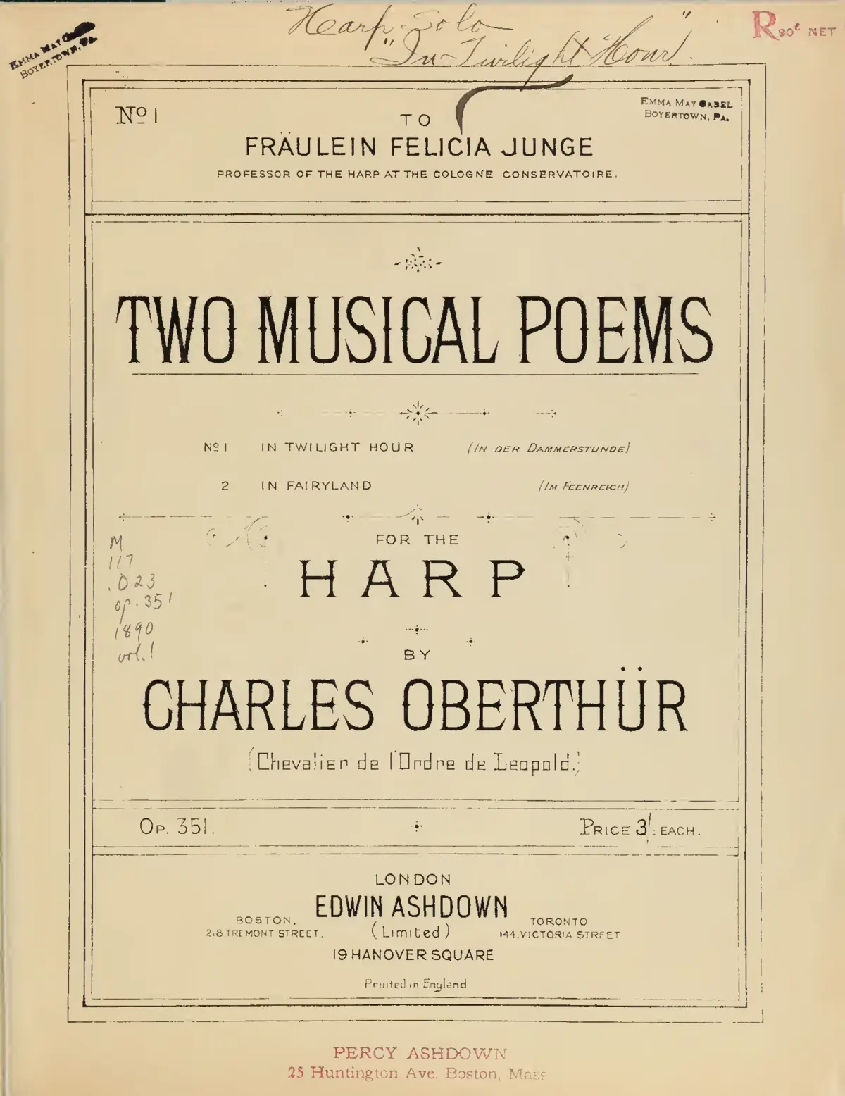 2 Musical poems for the harp - Page 1
