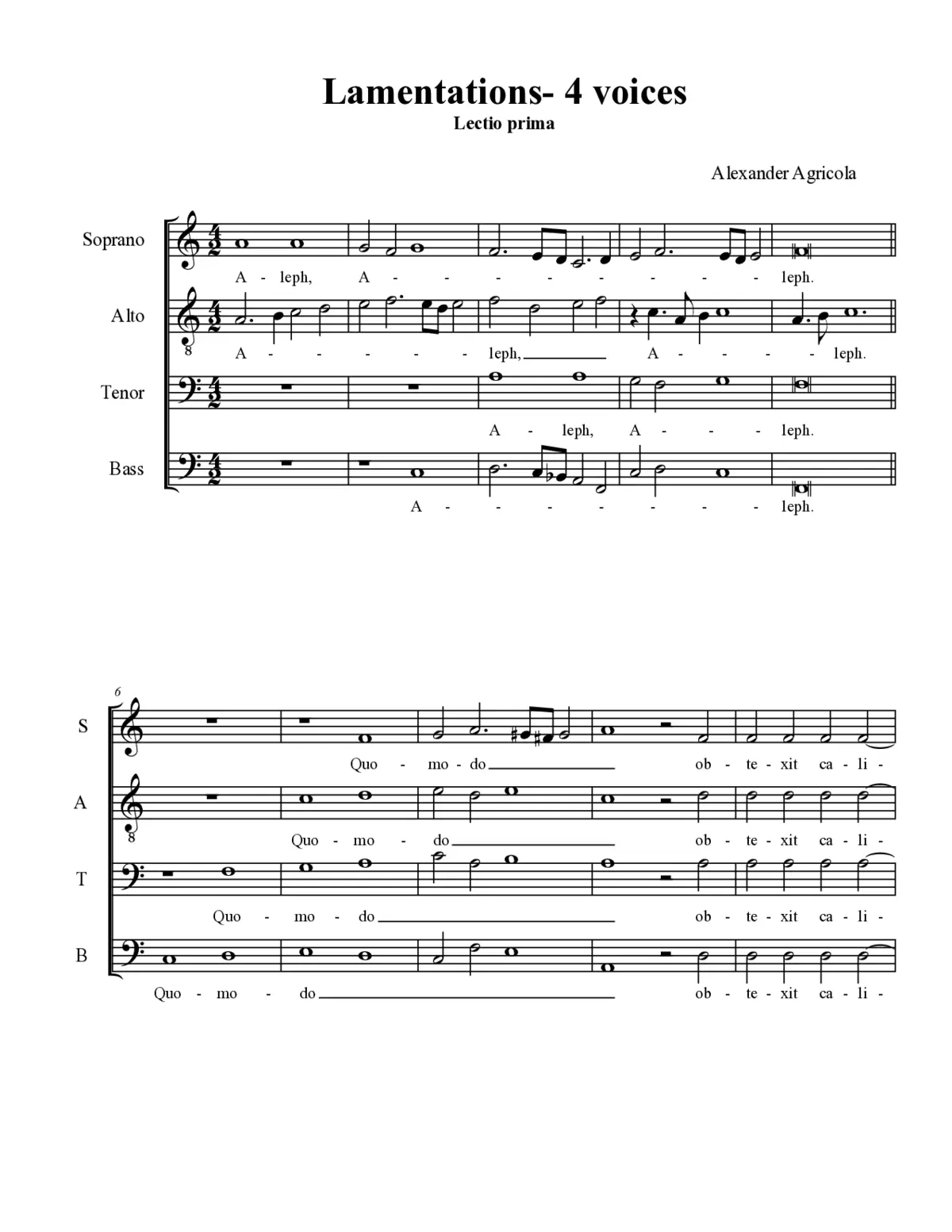 Lamentations 4 voices - Page 1
