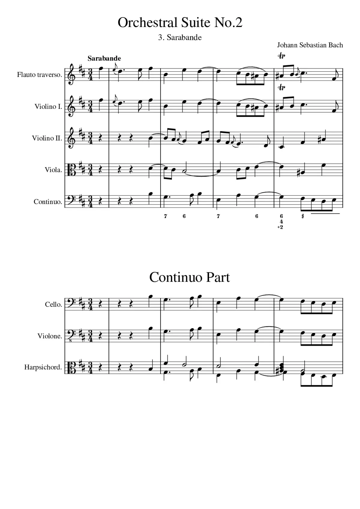 Orchestral Suite No.2 in B minor BWV 1067 - Page 1