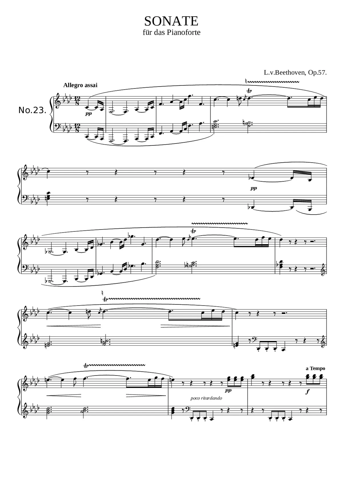 Piano Sonata No.23 Op.57 - Page 1
