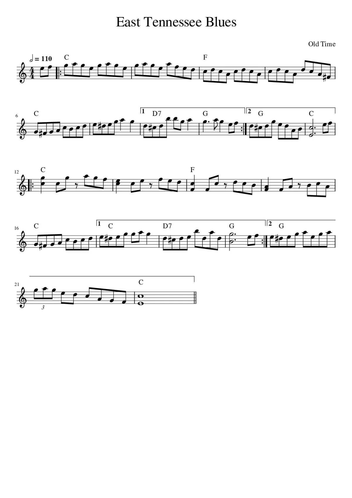 East Tennessee Blues - Page 1