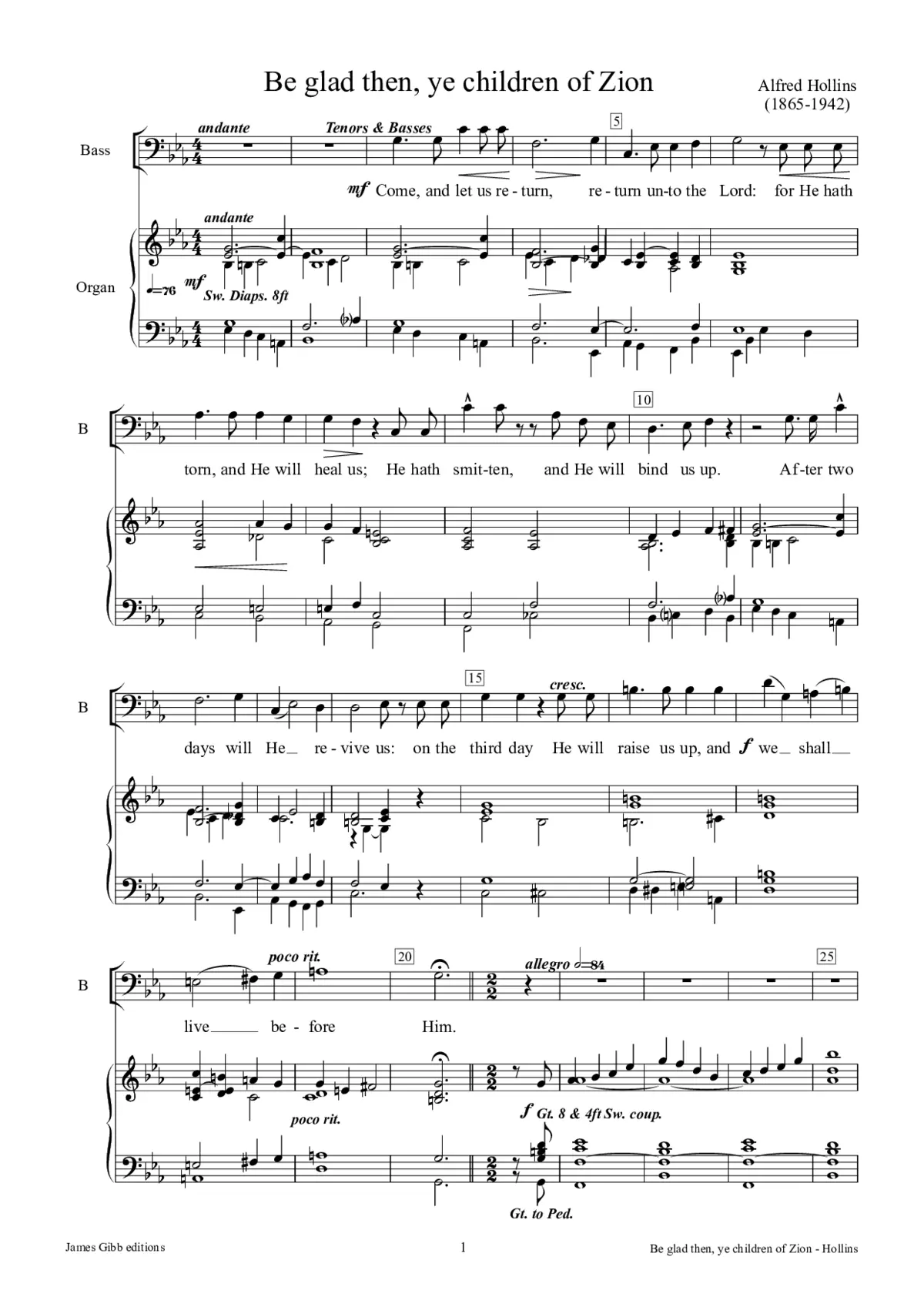 Be glad then, O children of Zion - Page 1