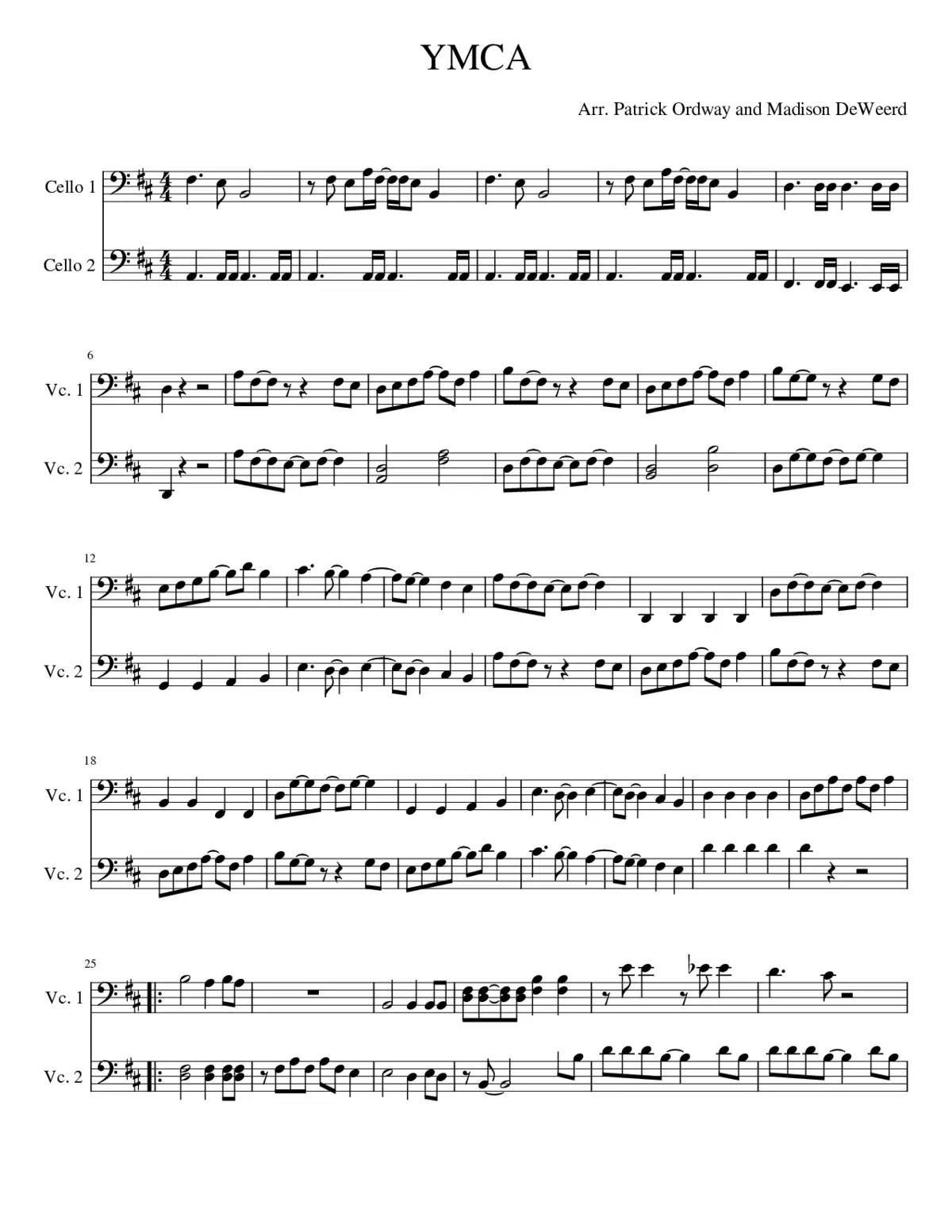YMCA - Page 1