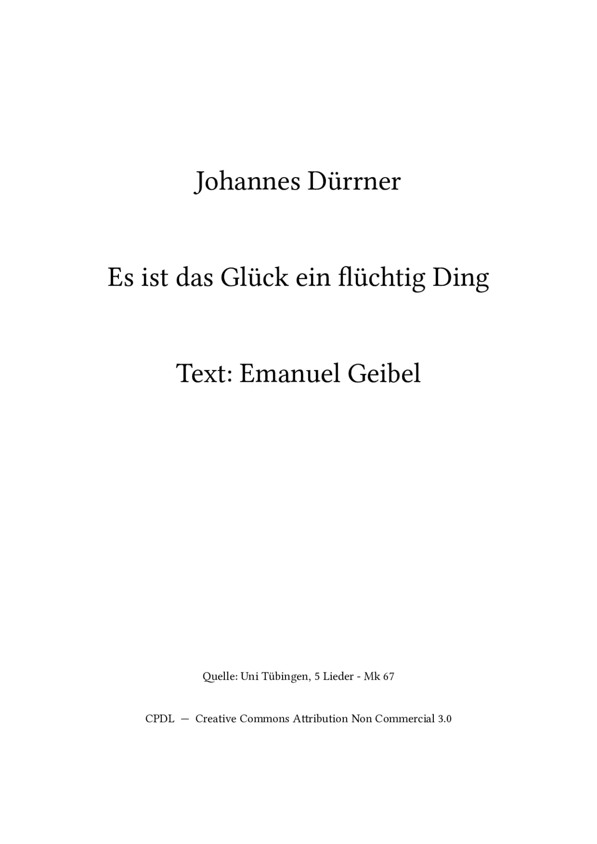 Es ist das Glück ein flüchtig Ding - Page 1