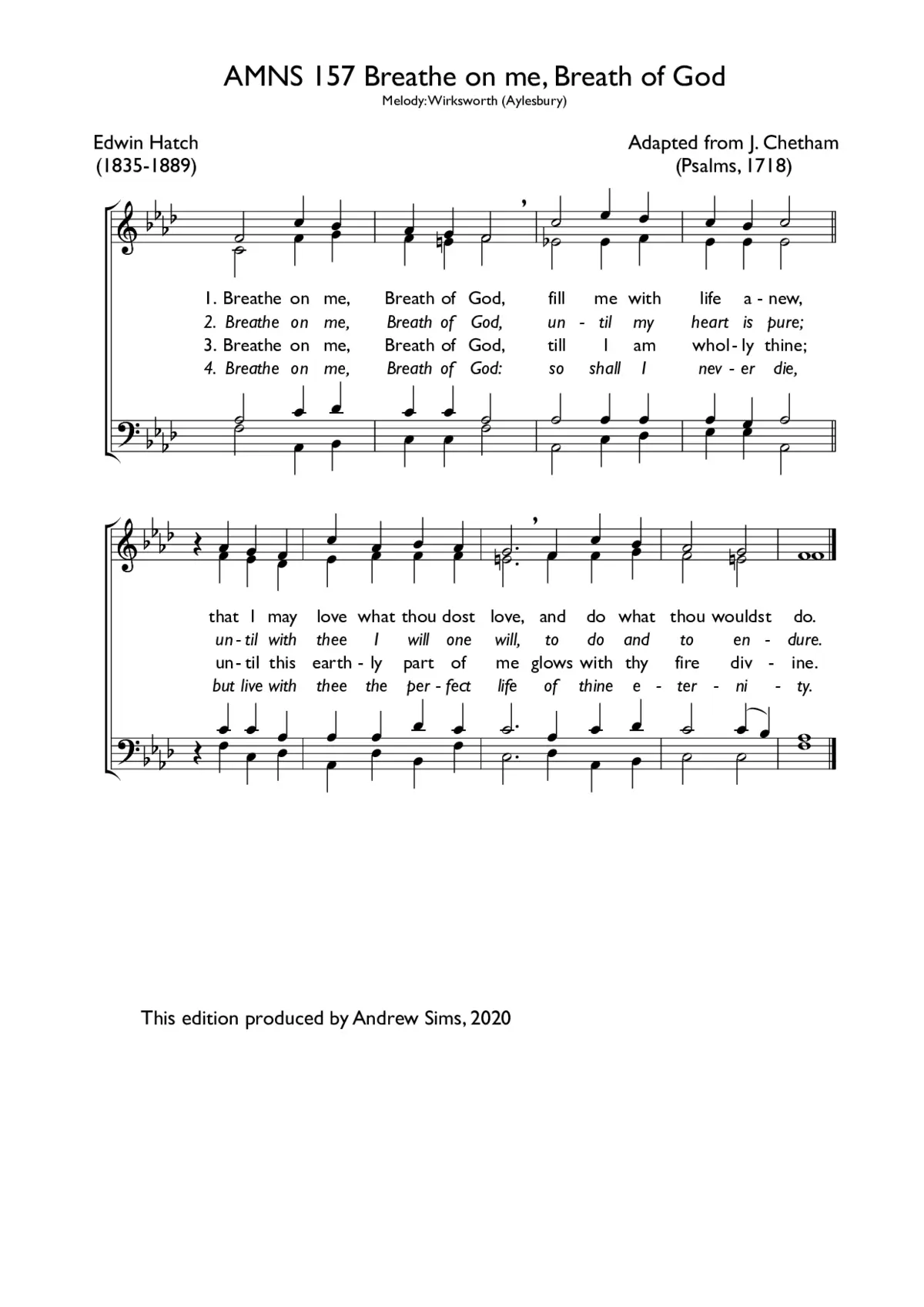 Breathe on me, breath of God - Page 1