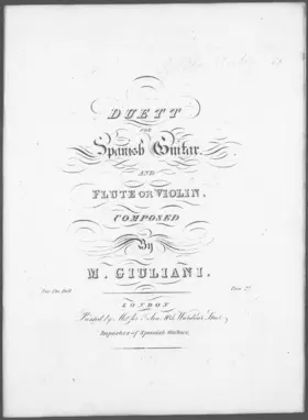 Duett for Spanish Guitar and Flute or Violin