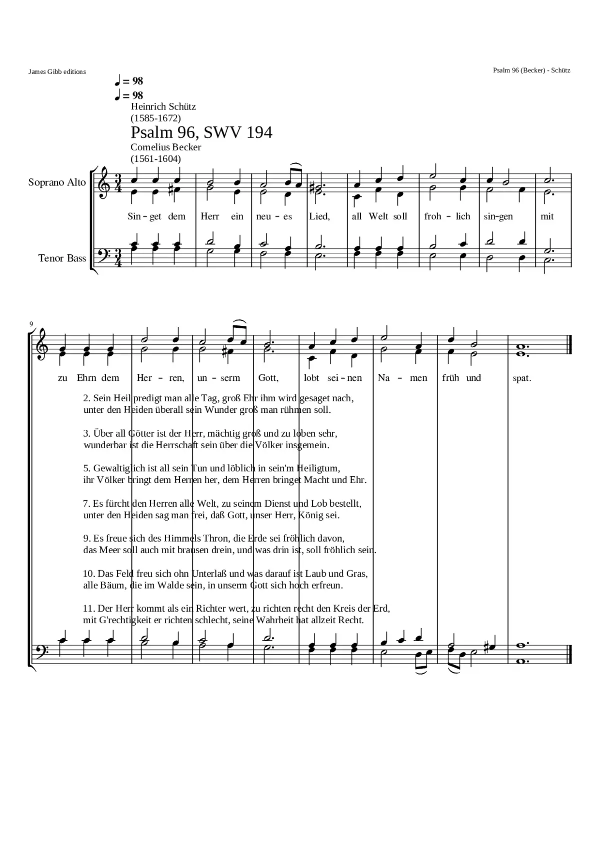 Singet dem Herrn ein neues Lied SWV 194 - Page 1