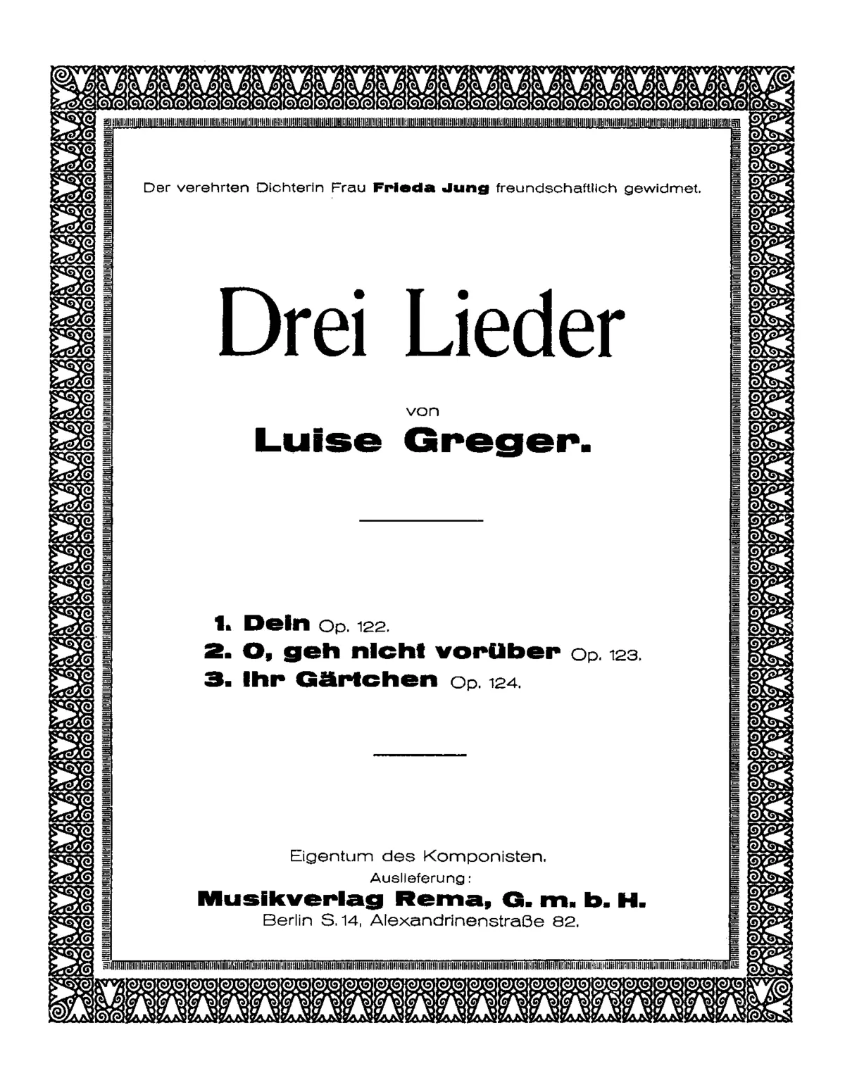 3 Lieder, Opp.122-124 - Page 1