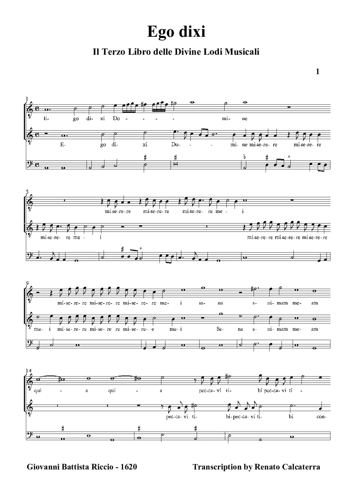 Ego dixi Domine miserere - Page 1