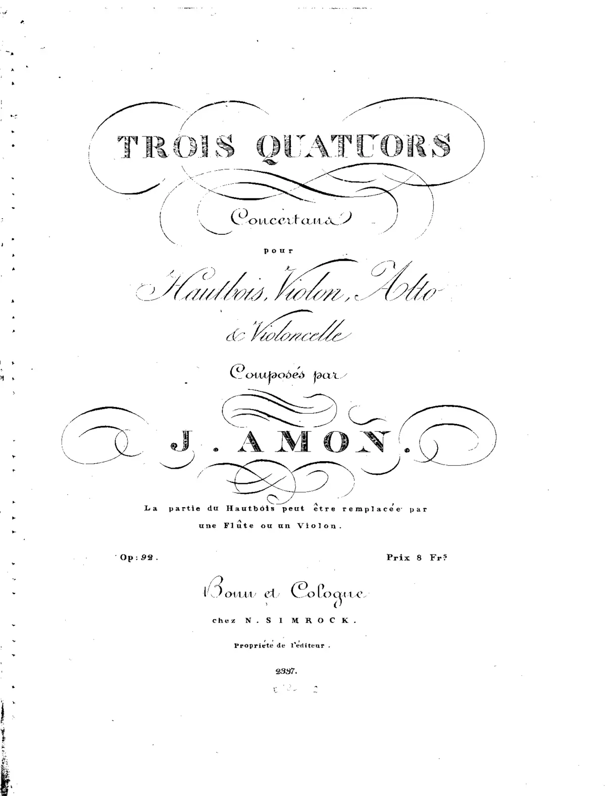 3 Quartets for Oboe and Strings, Op.92 - Page 1