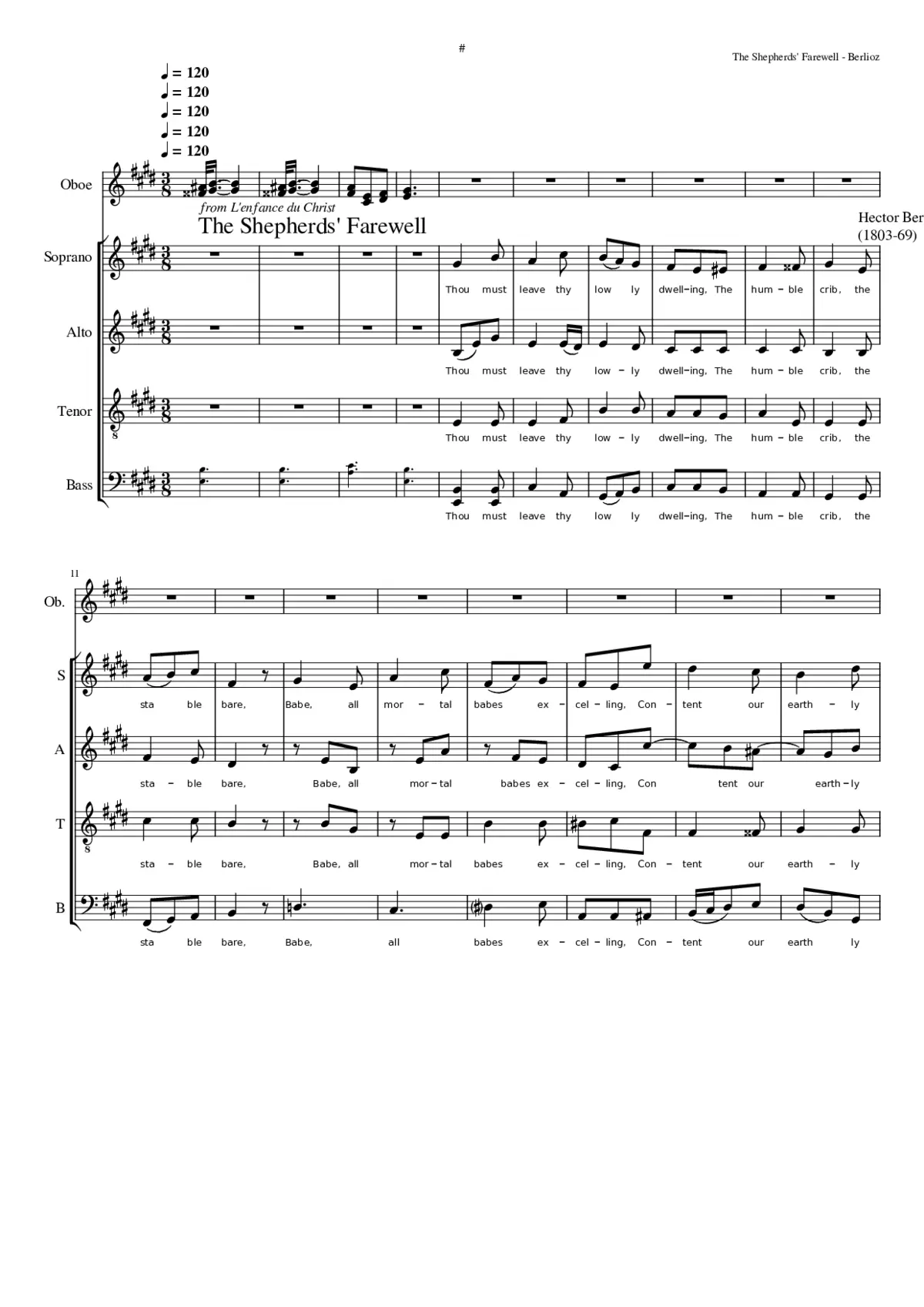 L'adieu des bergers from L'Enfance du Christ Op. 25 - Page 1