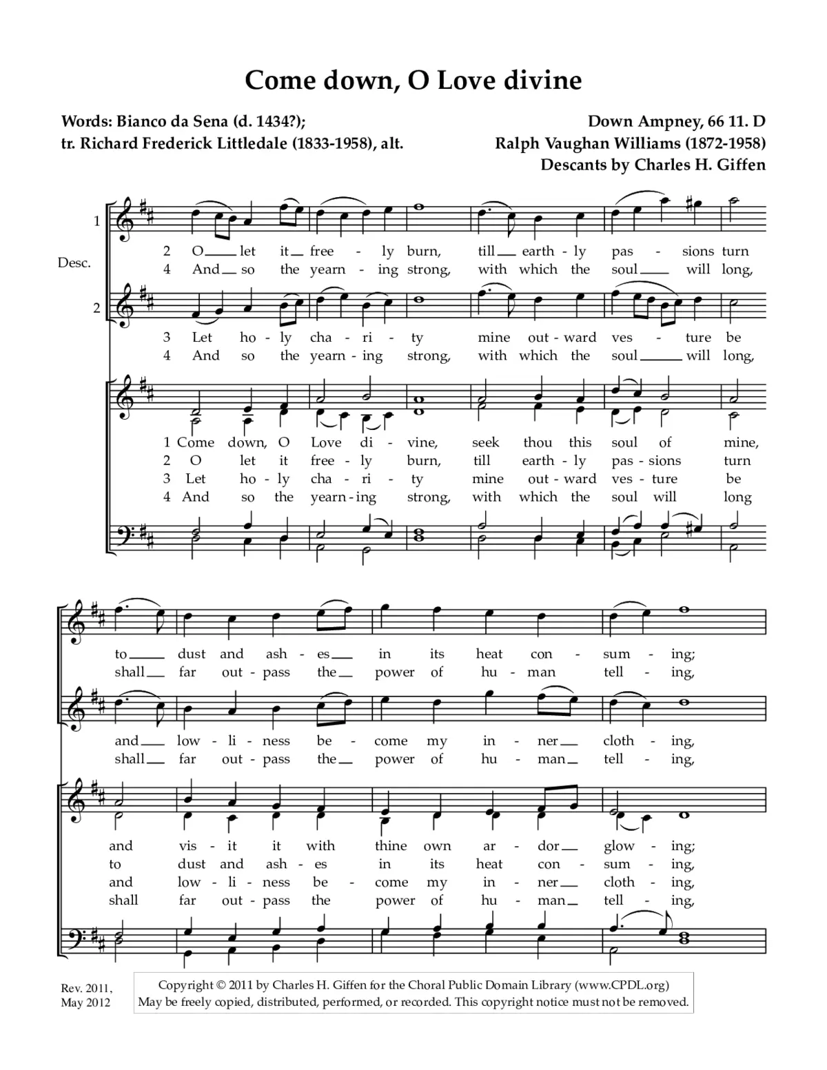 Come down, O Love divine - Page 1