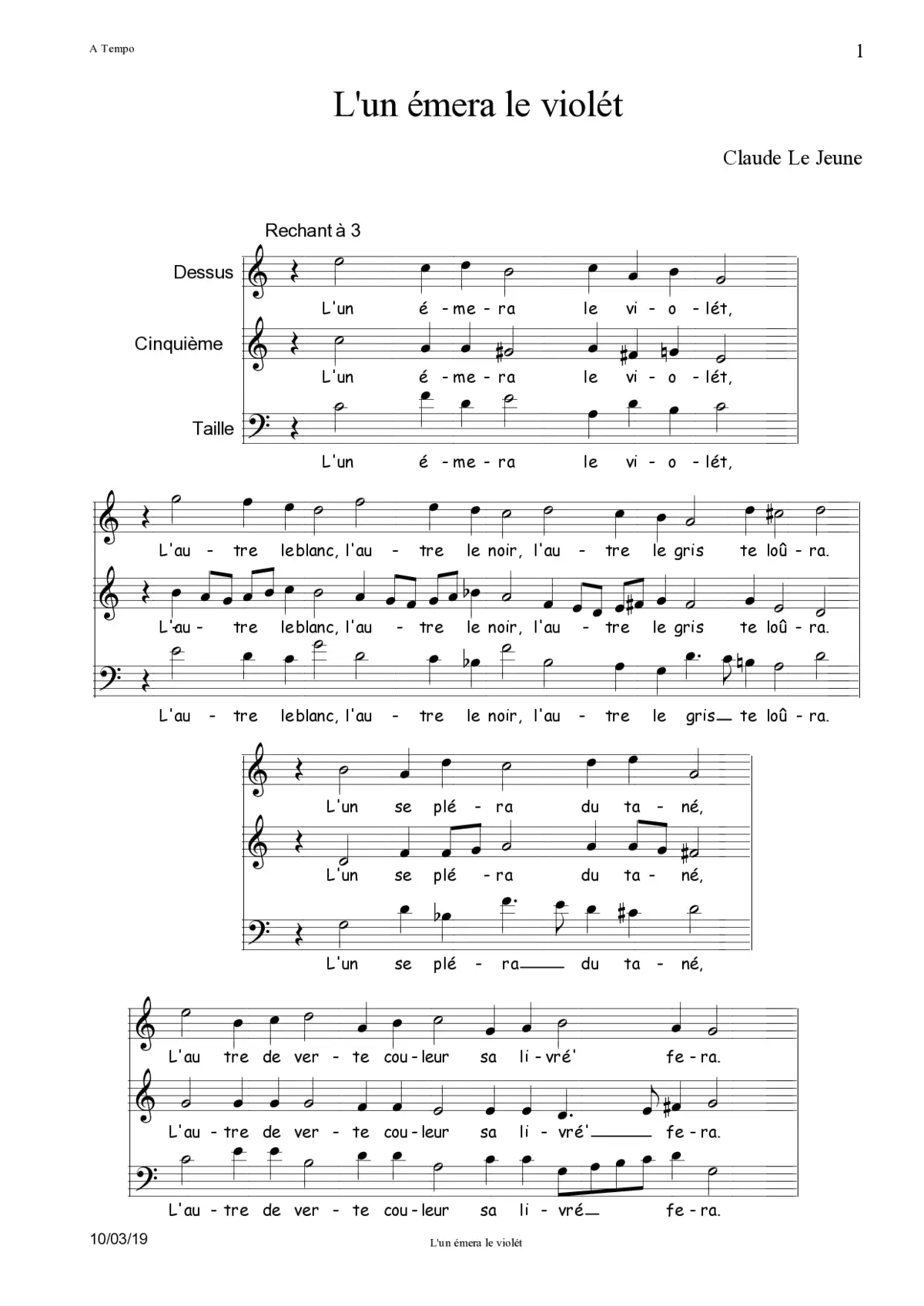 L'un émera le violét - Page 1