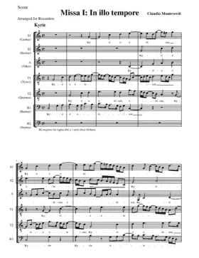 Missa da Capella a sei voci fatta sopra il motetto In illo tempore del Gomberti