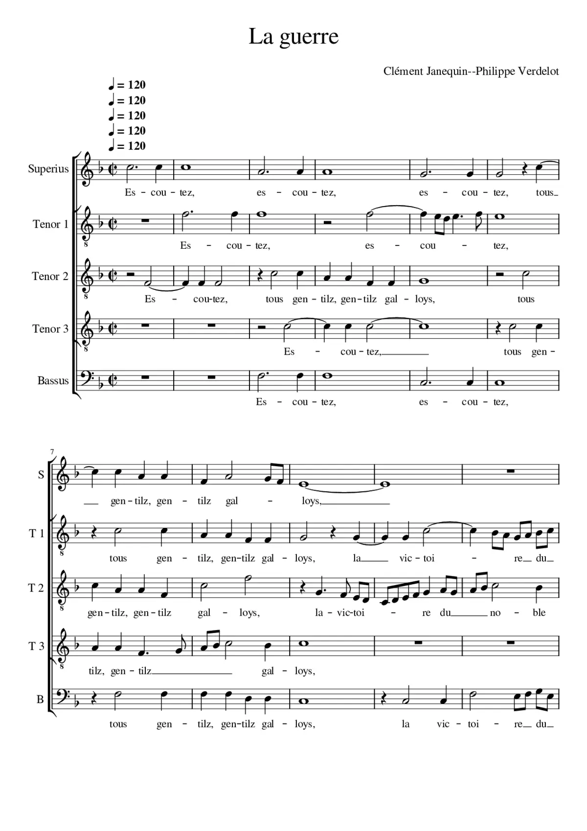 La Guerre (sometimes La Bataille de Marignan) - Page 1