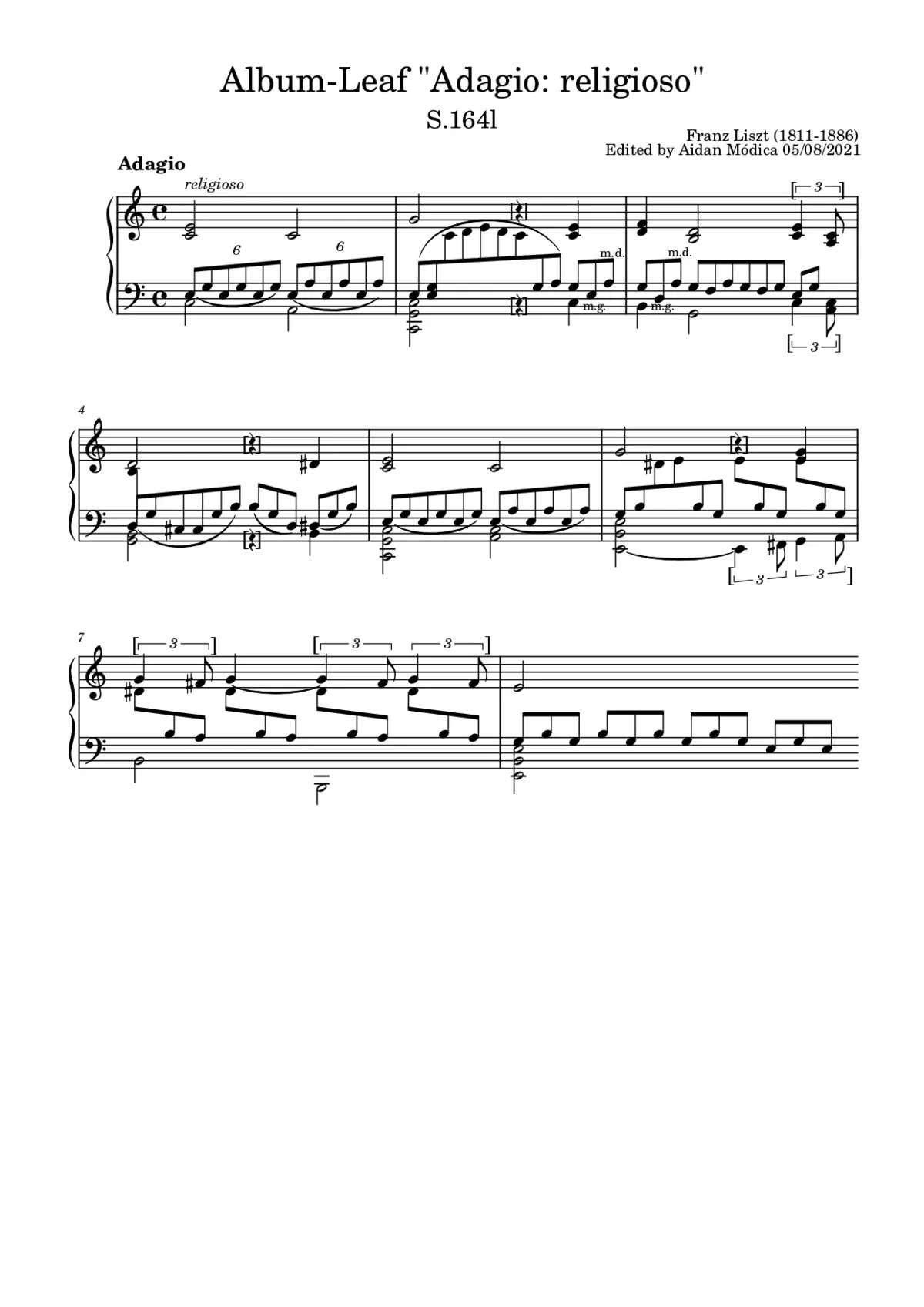 Album-Leaf 'Adagio' - Page 1