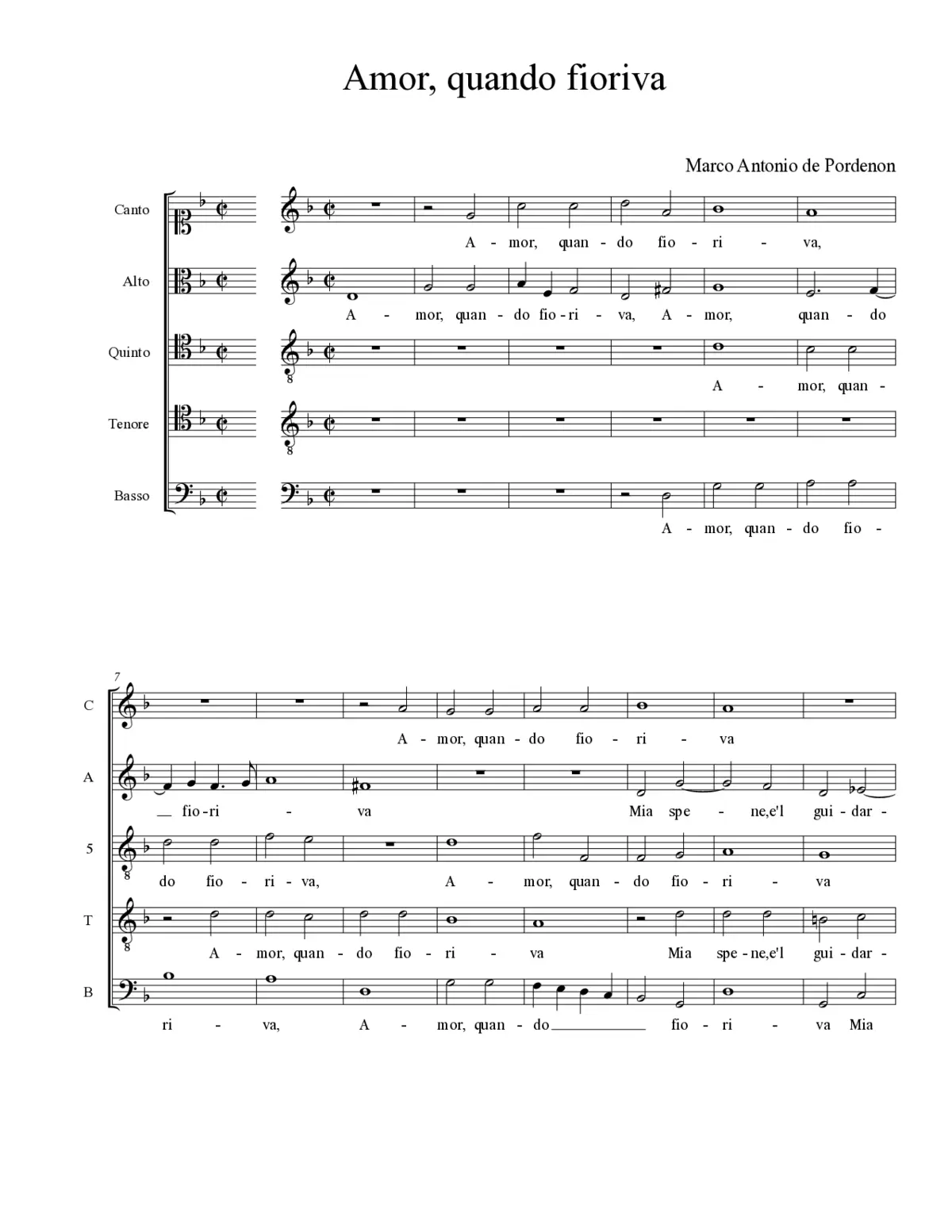 Amor, quando fioriva - Page 1