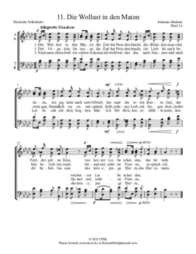 Die Wollust in den Maien, WoO 34, 11
