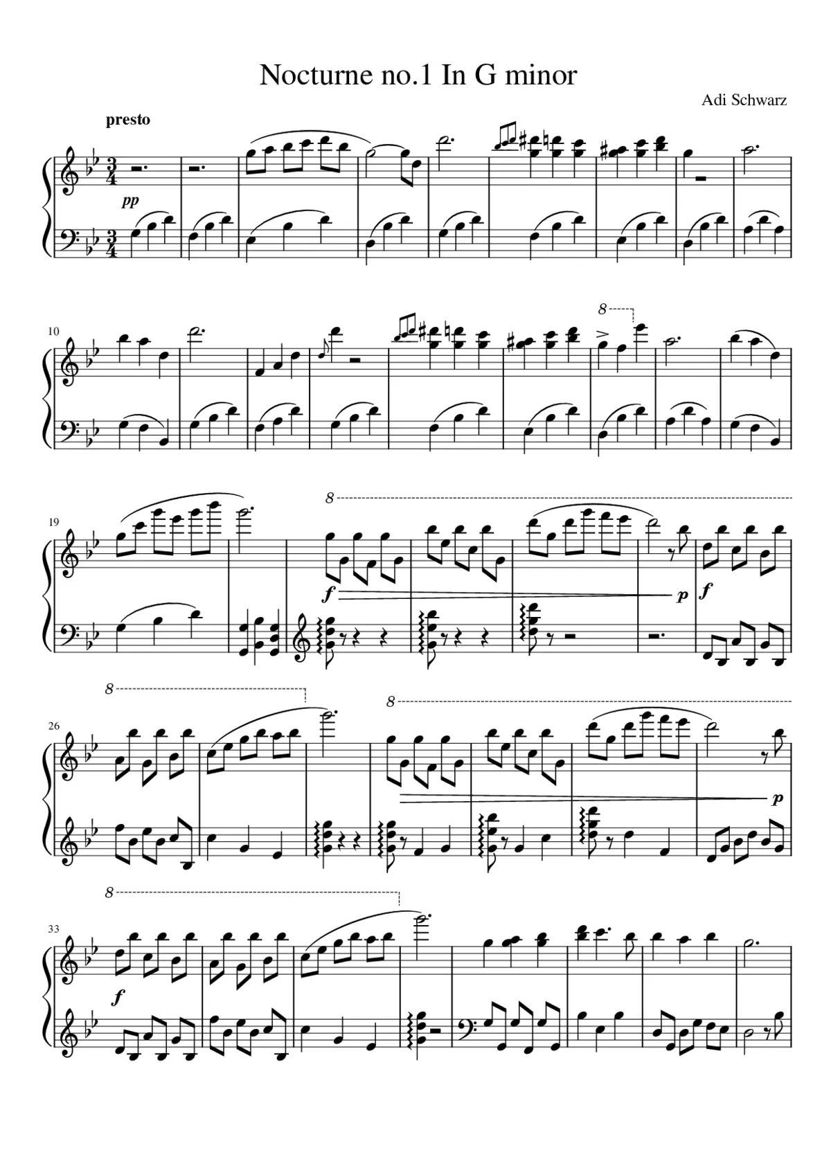 Nocturne no.1 In G minor - Adi Schwarz - Page 1