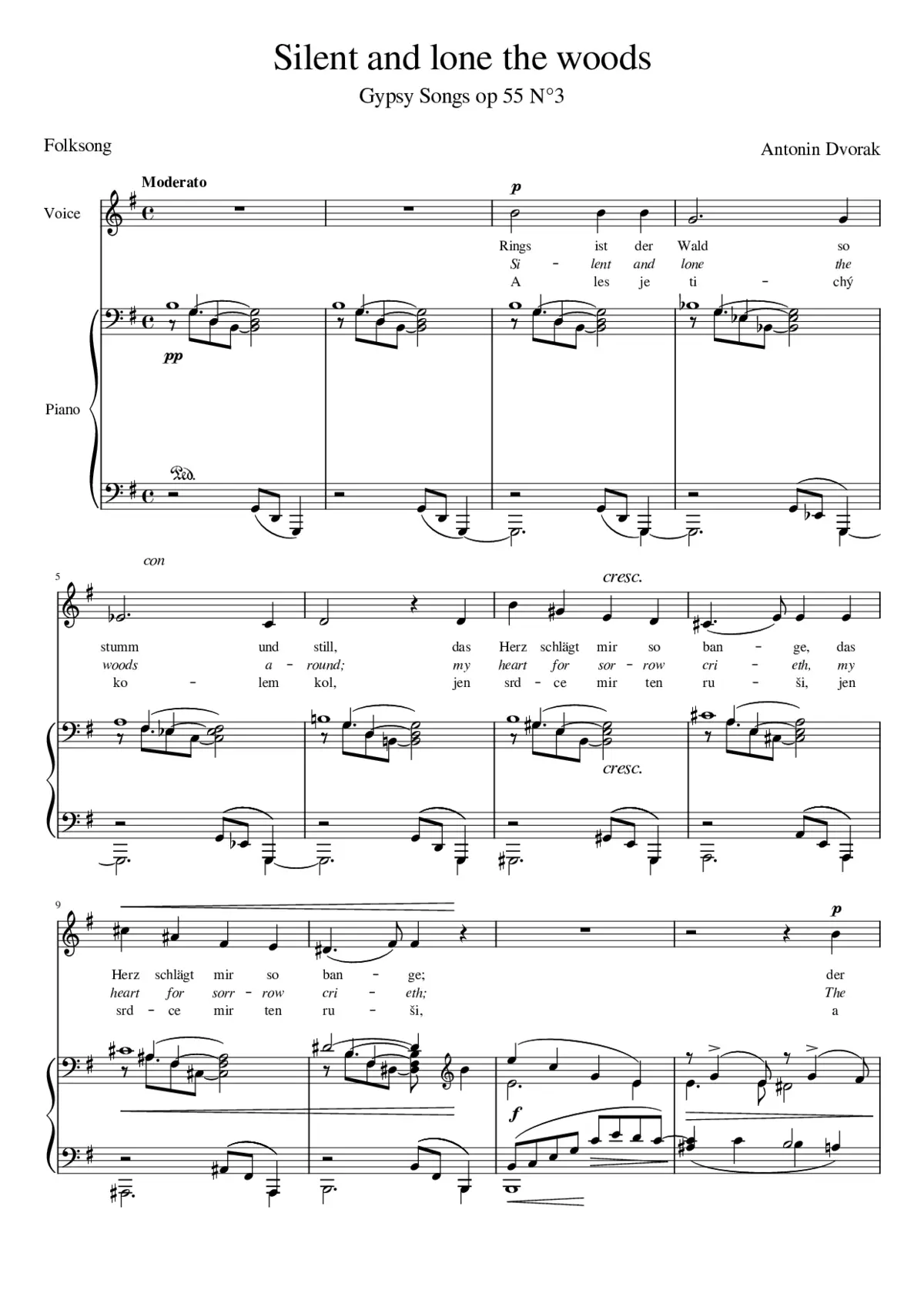Silent and lone the woods A. Dvorak - Page 1