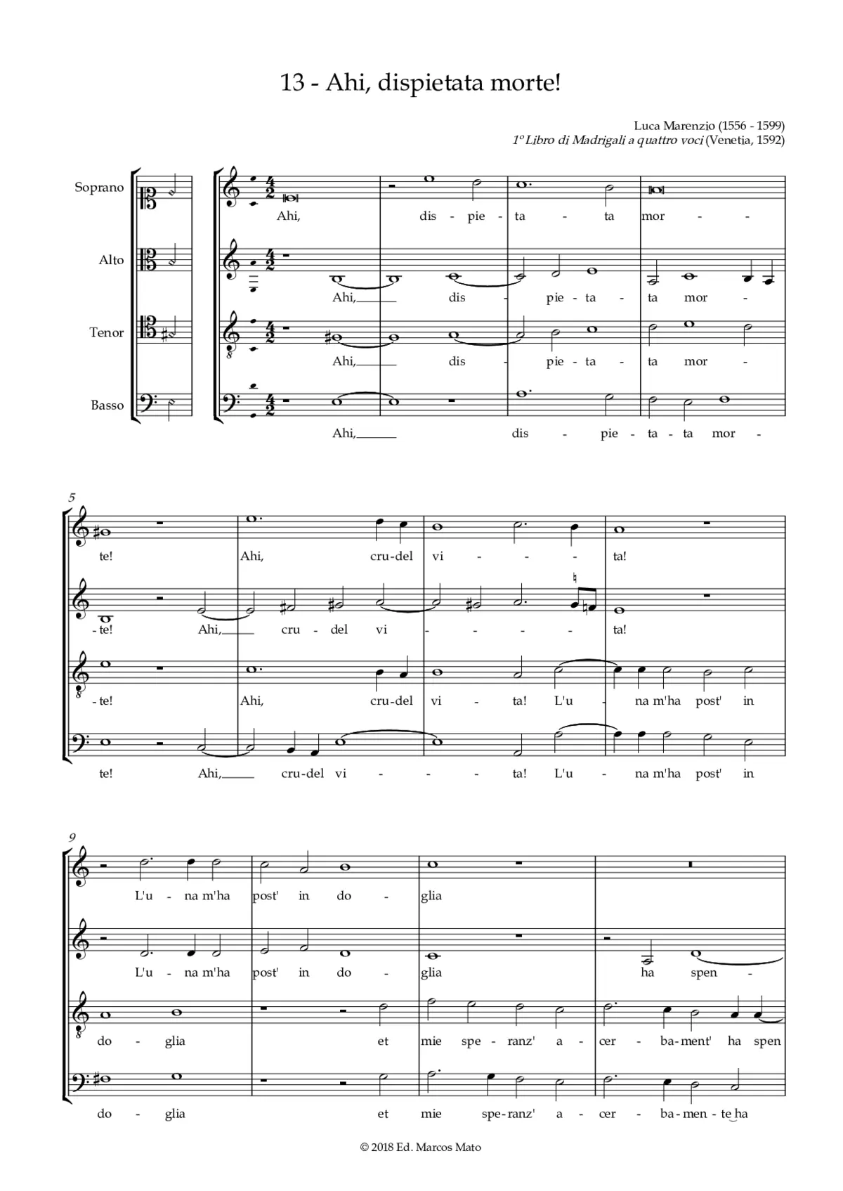 Ahi, dispietata morte! - Page 1