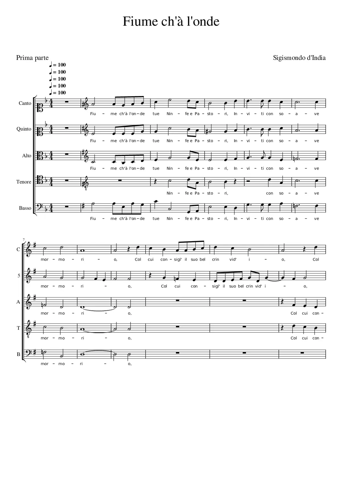 Fiume ch'à l'onde - Page 1