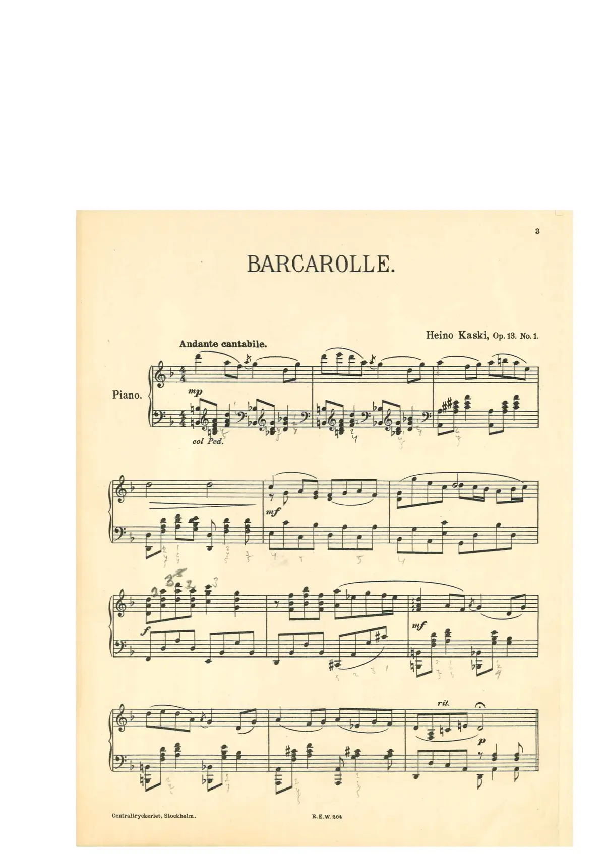 3 Piano Pieces - Page 1