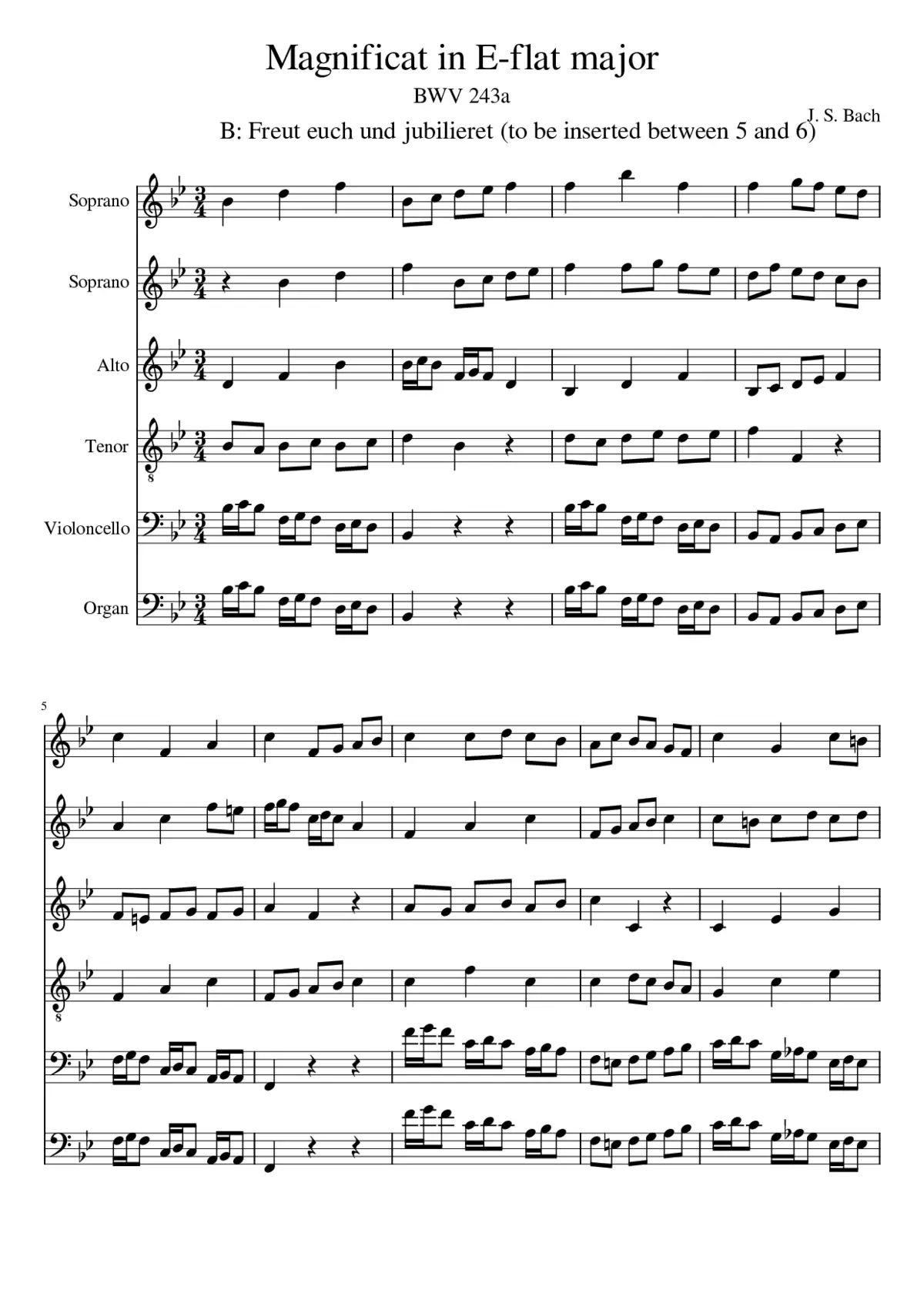 Magnificat in E-flat major BWV 243a - Page 1