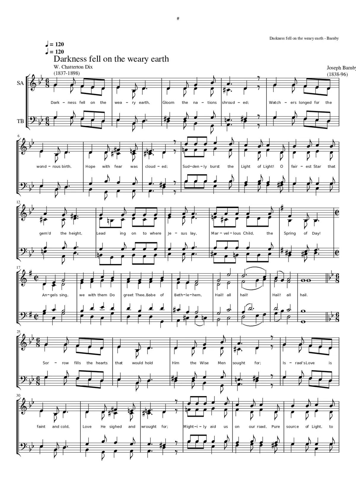 Darkness fell on the weary earth - Page 1