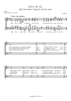 A - P5 : Ps. 32 : Que ton amour, Seigneur, soit sur nous, comme notre espoir est en toi