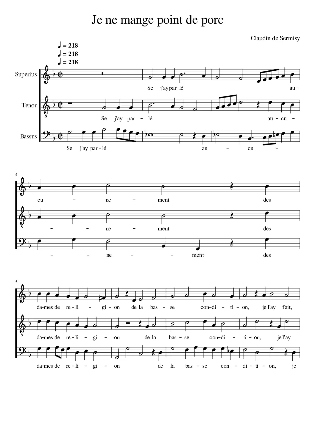 Se j'ay parlé - Page 1