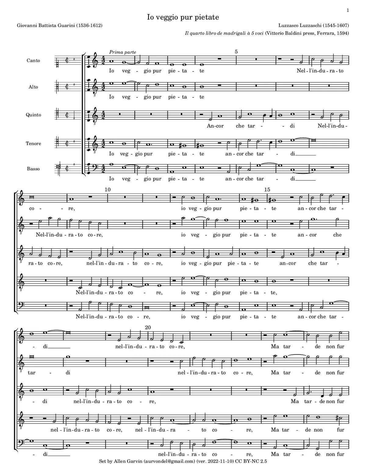 Io veggio pur pietate - Page 1