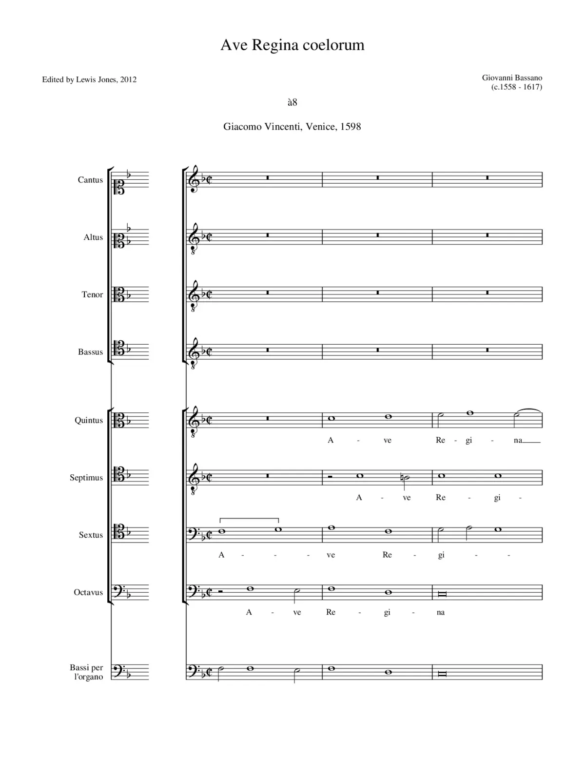 Ave Regina coelorum a 8 - Page 1