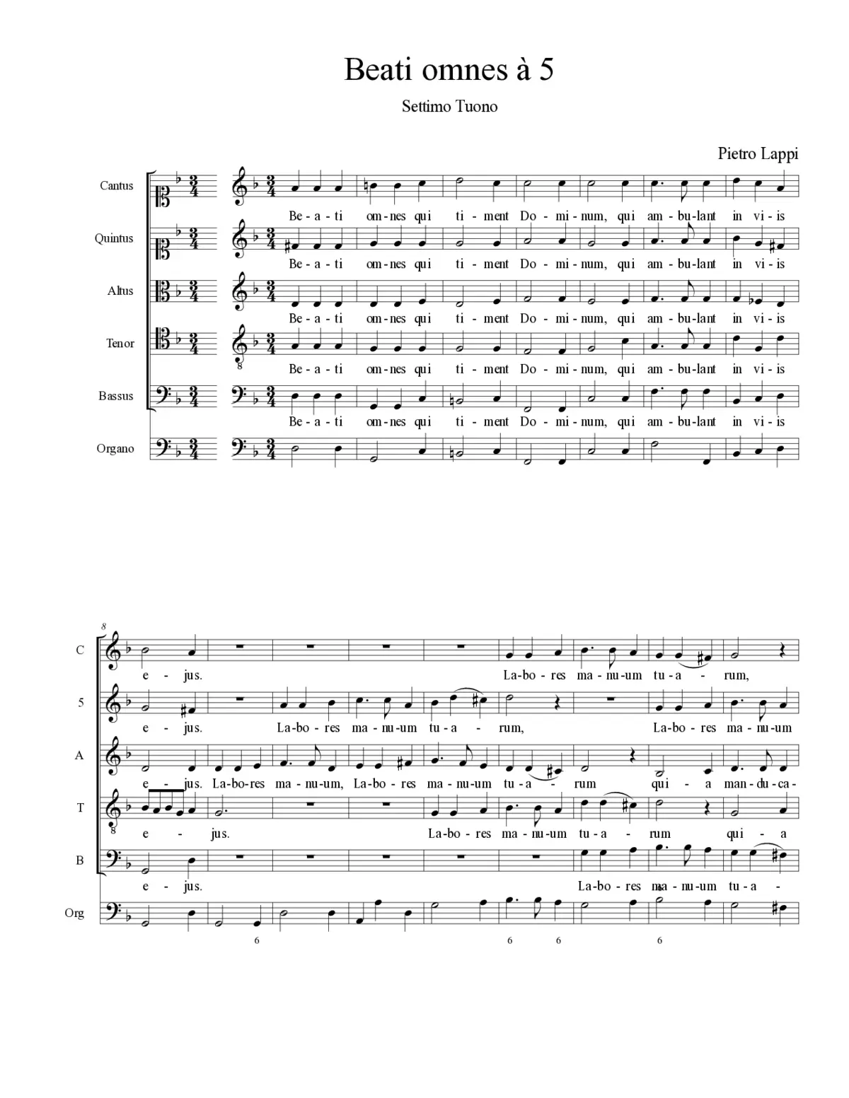 Beati omnes à 5 - Page 1