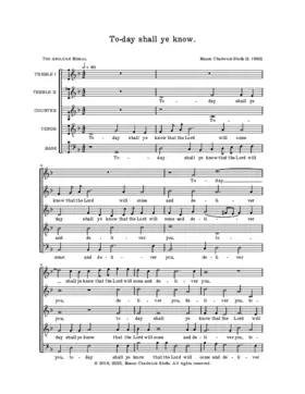 To-day shall ye know