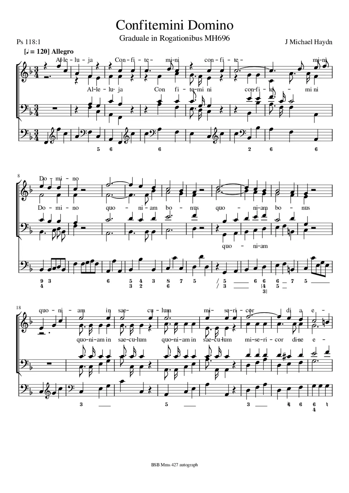 Confitemini Domino, MH 696 - Page 1