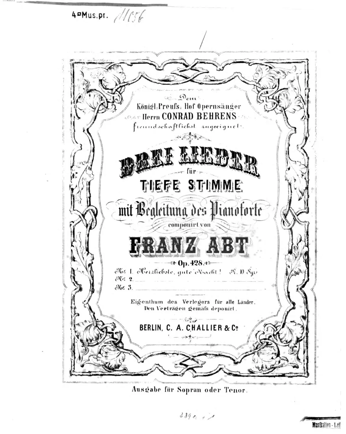 3 Lieder f. tiefere Stimme - Page 1
