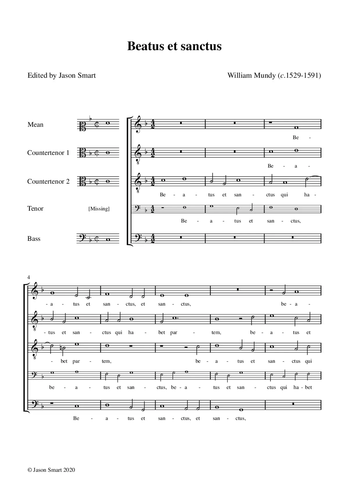 Beatus et sanctus - Page 1