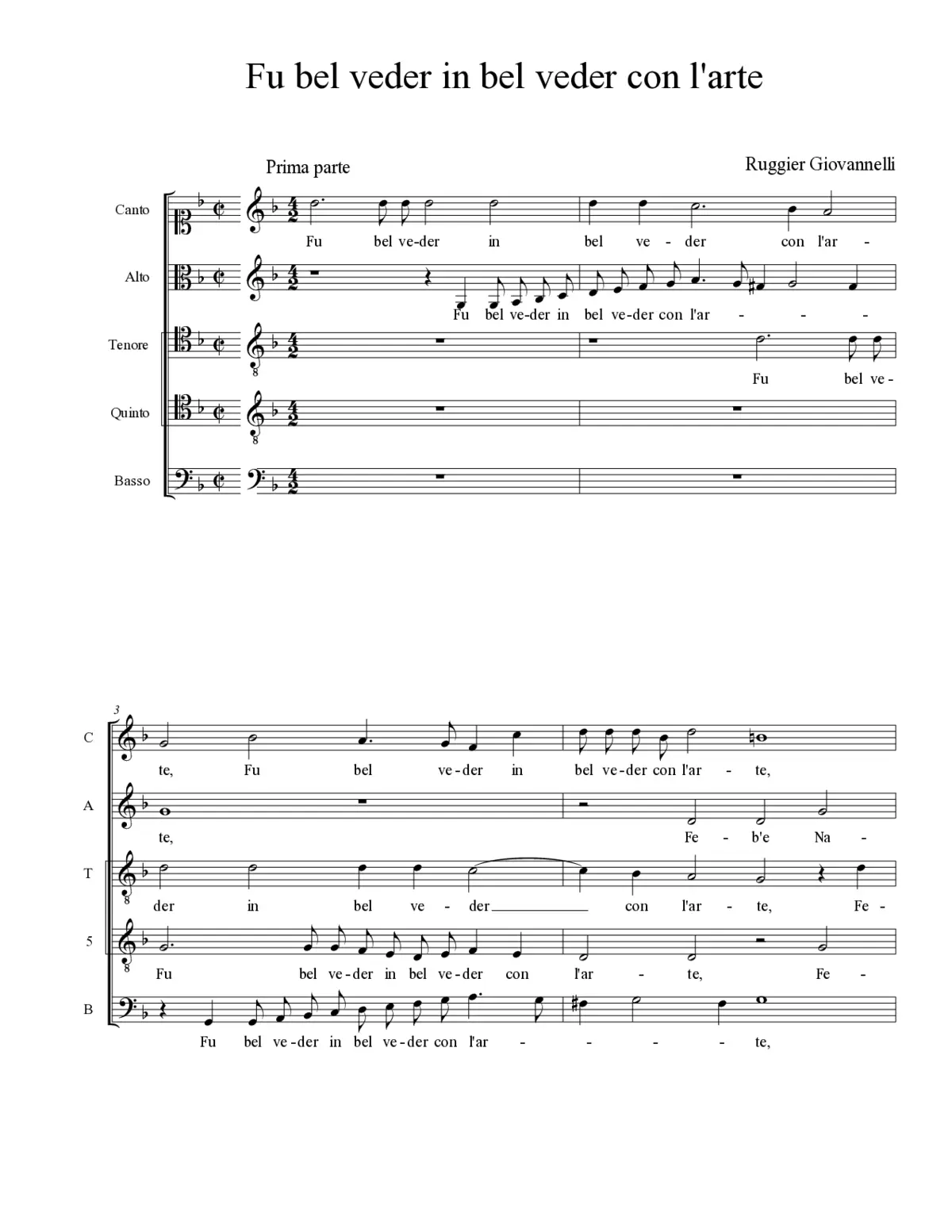Fu bel veder in bel veder con l'arte - Page 1