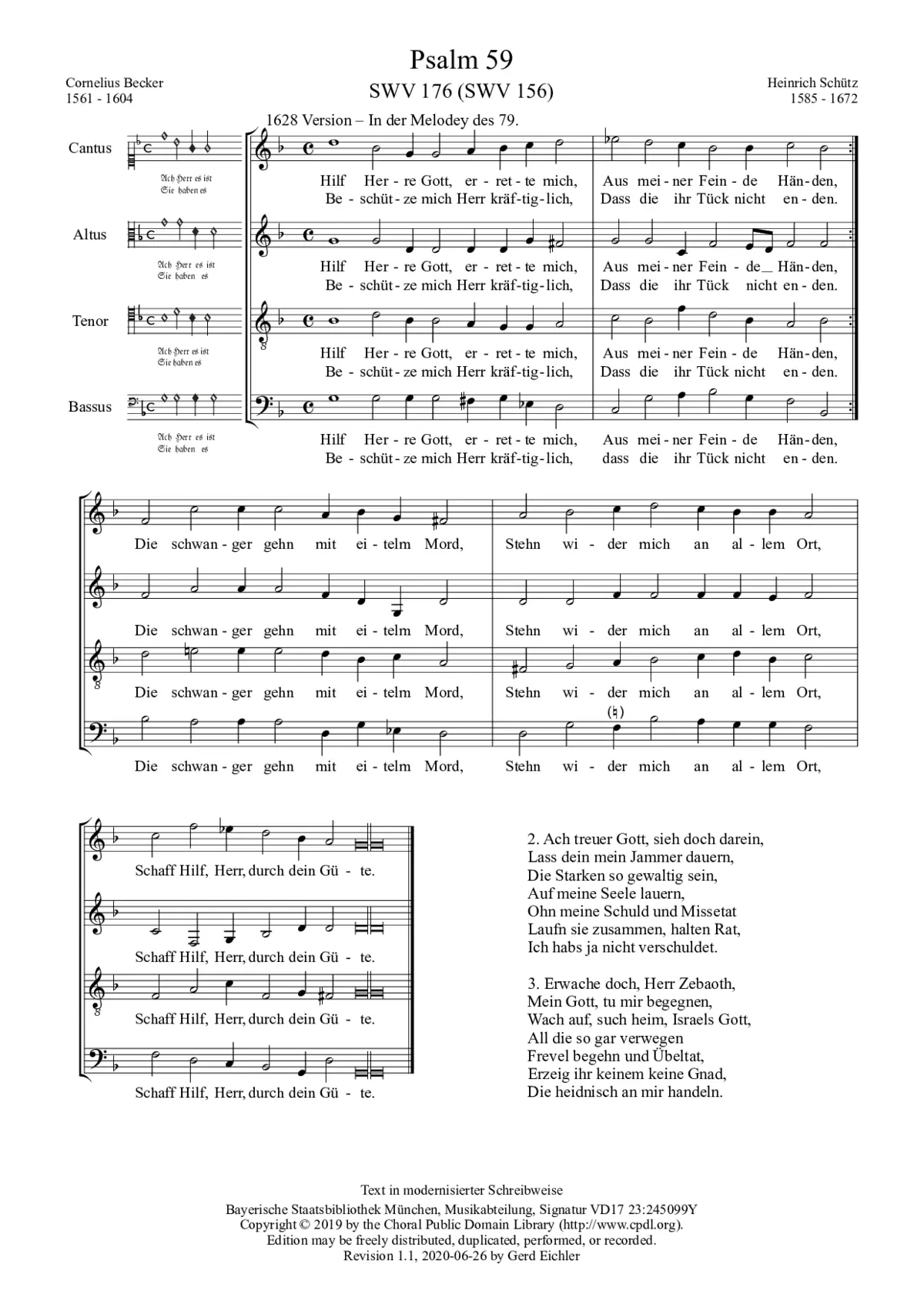 Hilf, Herre Gott, errette mich, SWV 156 - Page 1