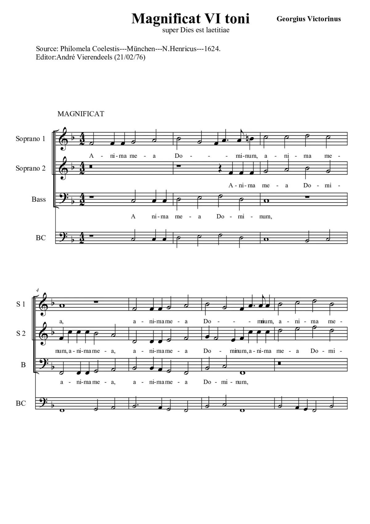 Magnificat VI toni - Page 1