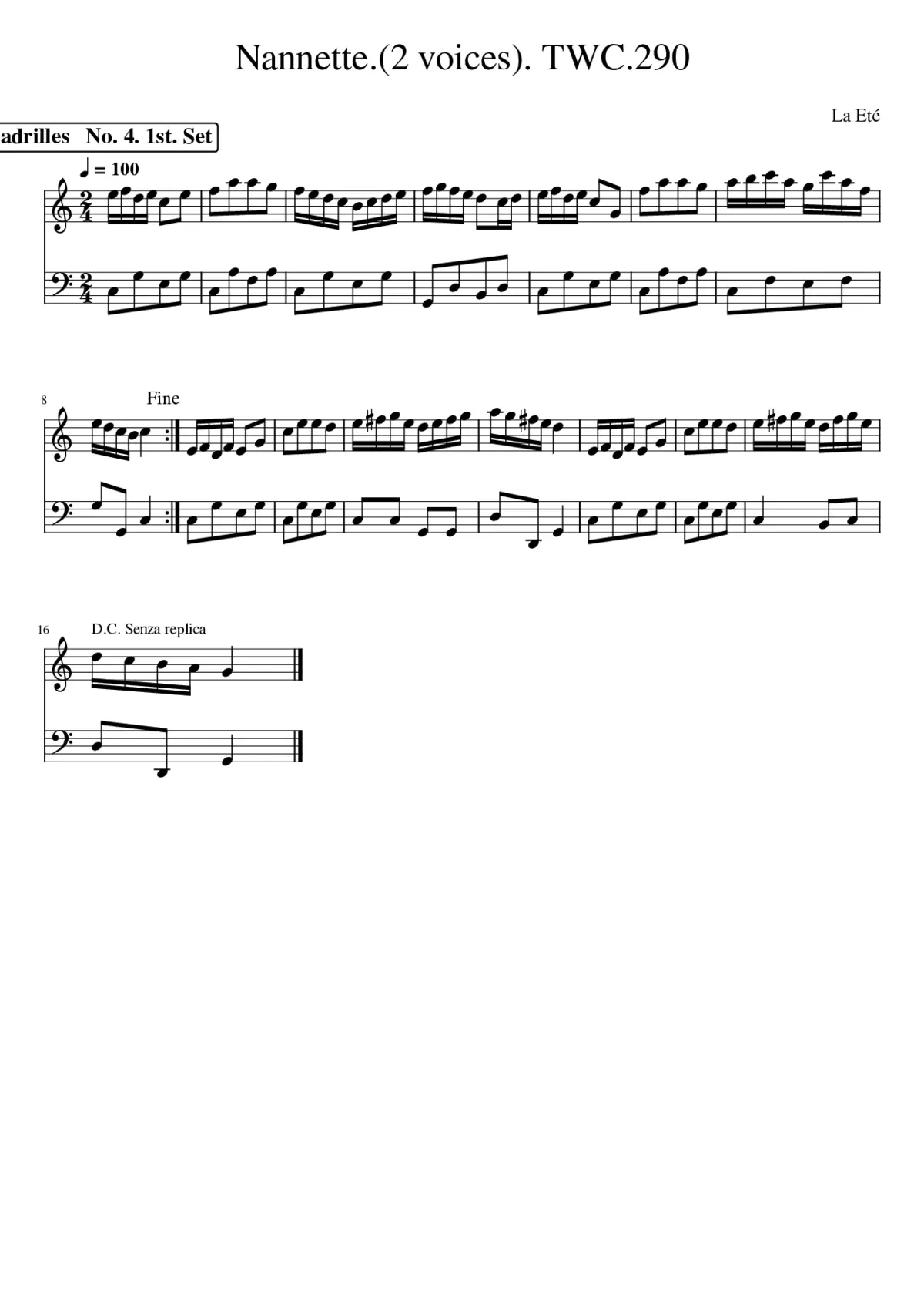 Nannette.(2 voices). TWC.290 - Page 1