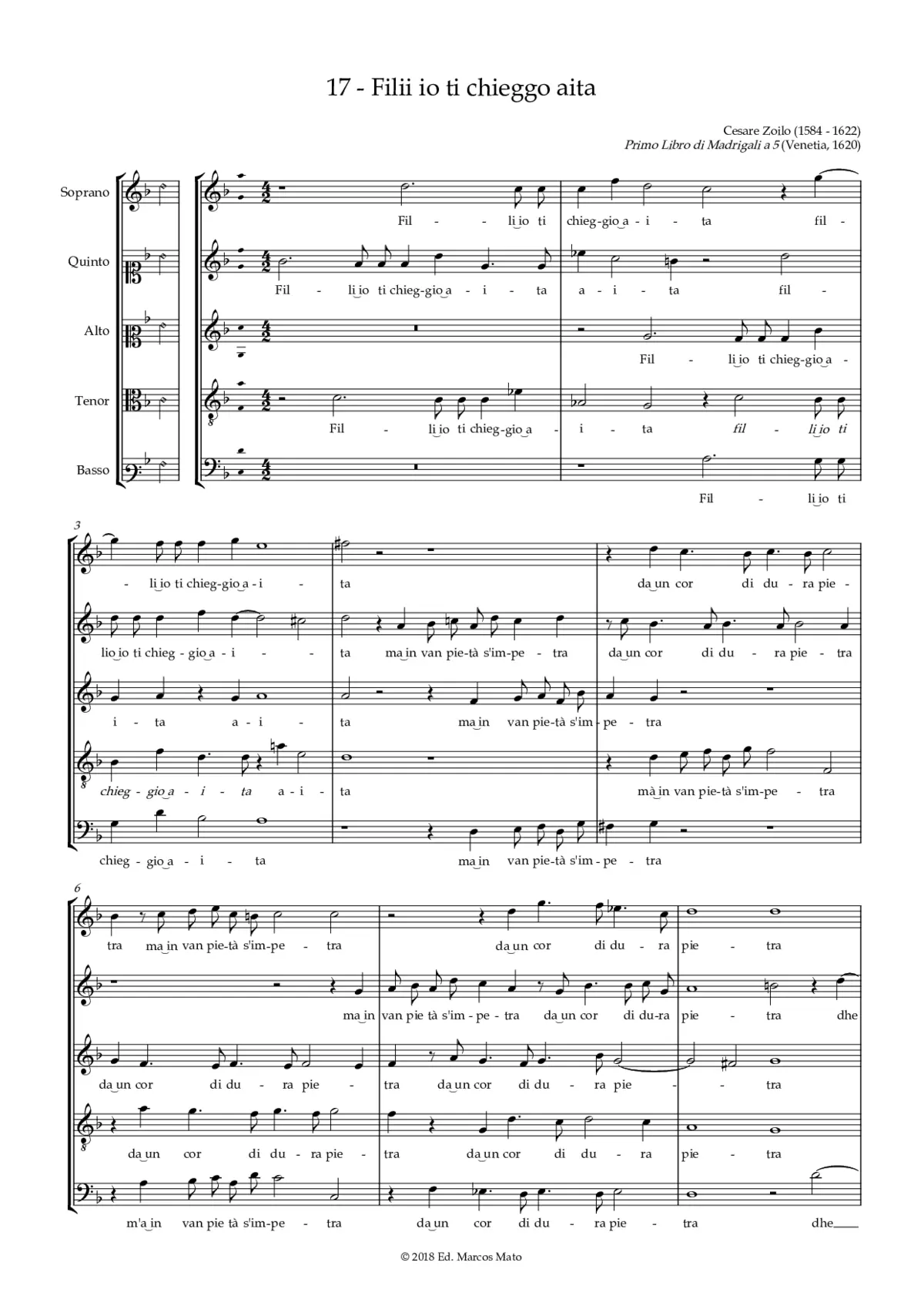 Filli io ti chieggo aita - Page 1