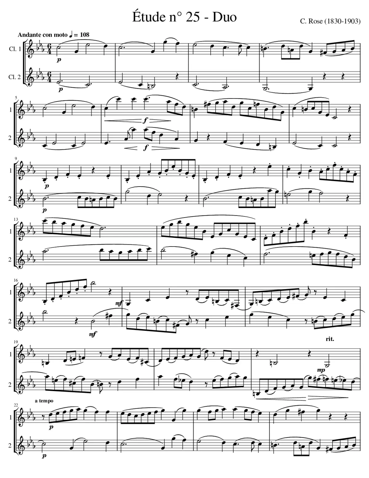 32 Etudes for Clarinet - Page 1