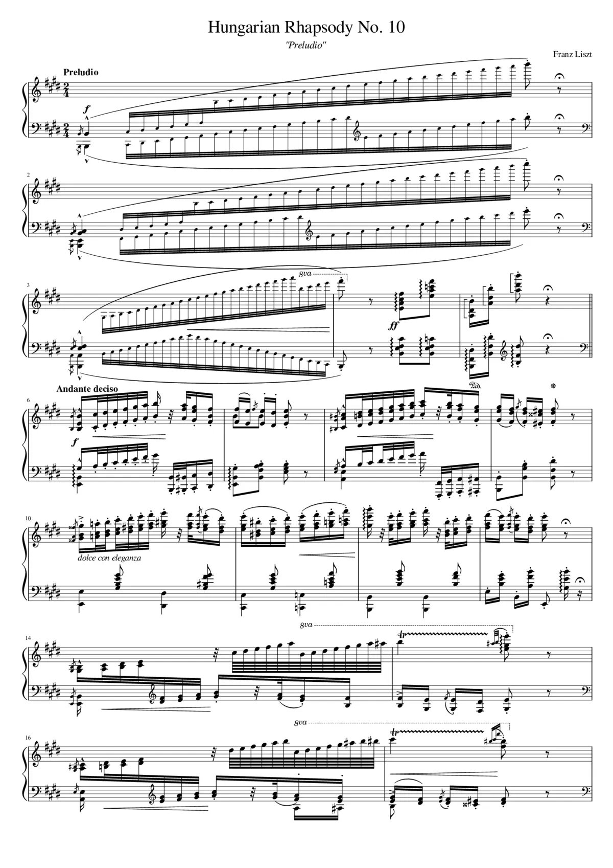 Hungarian Rhapsody No.10 S.244/10 - Page 1